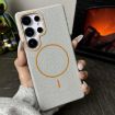 Galaxy S25 Ultra 5G MagSafe TPU Case - Grey Orange Litchi Grain - 2