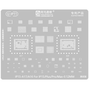 AMAOE 0.12mm Reballing Stencil for iPhone 15 Series - 1