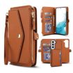 Galaxy S22 5G Leather Wallet Case with Lanyard (Brown) - 1