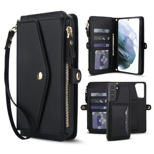 Samsung Galaxy S21 5G Detachable Leather Wallet Case with Lanyard - 1