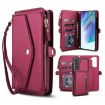 Samsung Galaxy S21 FE 5G Red Leather Wallet Phone Case with Lanyard - 1