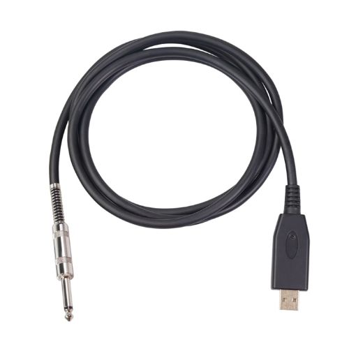USB to 6.35mm Electric Guitar Recording Cable, 2m Length - 1