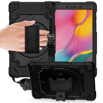 Samsung Tab A 8.0 2019 T290 360 Robot Case with Holder Black - 1