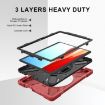 Red Shockproof Case for Microsoft Surface Pro X with Strap & Holder - 3