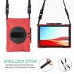 Red Shockproof Case for Microsoft Surface Pro X with Strap & Holder - 4