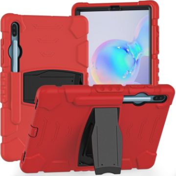 Shockproof Case & Holder for Galaxy Tab S6 T860 (Red+Black) - 1