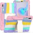 Samsung Galaxy Tab S6 T860 Pink Shockproof Case with Holder - 1
