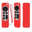 Red Silicone Case with Rope for Apple TV 4K 4th Siri Remote - 1