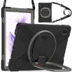 Samsung Galaxy Tab S7 FE T730 Case with Holder & Strap (Black+Grey) - 3
