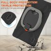 Samsung Galaxy Tab S7 FE T730 Case with Holder & Strap (Black+Grey) - 6