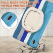 Samsung Galaxy Tab S7 FE T730 Case with Holder & Strap, Blue - 6