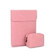 PU02 Ultra-thin Pink Notebook Liner Bag with Small Bag 14.1-15.4" - 1