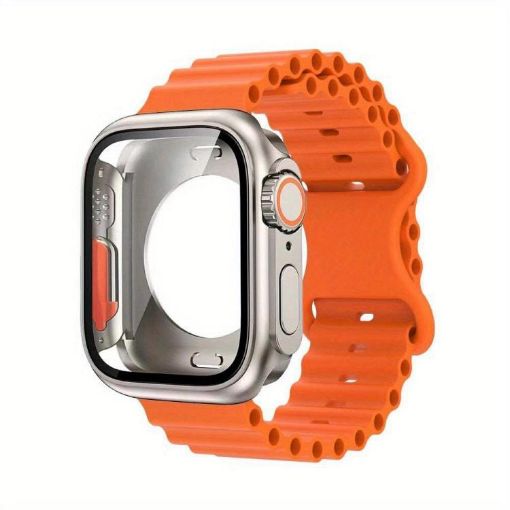 Apple Watch Series 10 46mm Orange Silicone Band & Case Combo - 1