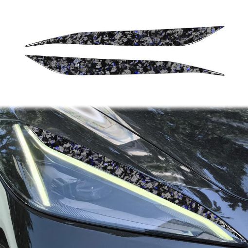 Carbon Fiber Car Light Eyebrow Stickers for Corvette C8 2020+ - 1