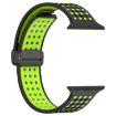 Magnetic Buckle Silicone Band for Apple Watch 46/49/45/44mm (Black Lime) - 3