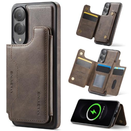 Samsung Galaxy S25 Edge 5G DG.MING MagSafe Card Case (Coffee) - 1