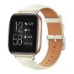 For Fitbit Versa 2/Versa/Lite 20mm Black Shark Leather Band (White) - 1