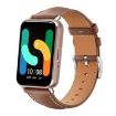 Galaxy Fit3 18mm Black Shark Leather Watch Band (Coffee) - 1