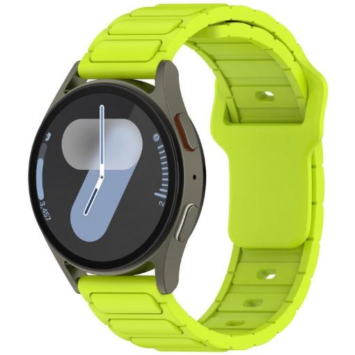 18mm Lime I-Shaped Solid Color Silicone Watch Band - 1