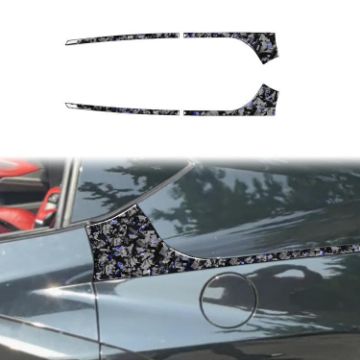 Forged Gold Foil Carbon Fiber Stickers for Corvette C8 (Blue, 4pcs) - 1