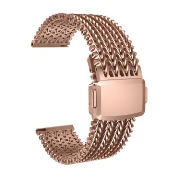 Rose Gold 22mm Mesh Magnetic Stainless Steel Watch Band - 1