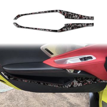 4pcs Gold Foil Carbon Fiber Door Stickers for Corvette C8 2020- - 1