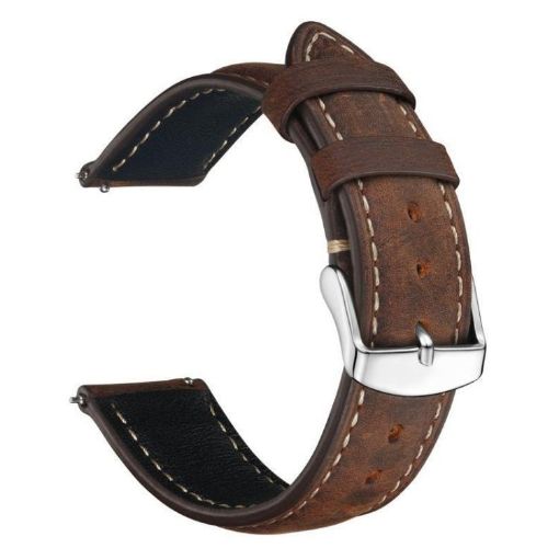 Suunto 9/9 Baro/D5/Core/7 24mm Retro Leather Watch Band Dark Brown - 1