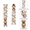 20mm Rose Gold Diamond Metal Band for Garmin Venu/Sq/Sq2 Watches - 3