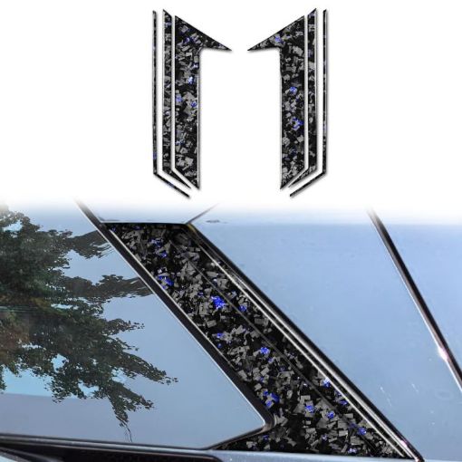 Gold Foil Carbon Fiber Roof Camera Stickers for Corvette C8 (6pcs) - 1