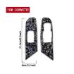 2pcs Gold Foil Carbon Fiber Window Sticker for Corvette C8 (Blue) - 2