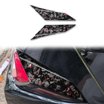 4pcs Forged Gold Foil Carbon Fiber Taillight Stickers for Corvette C8 - 1