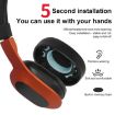 Snap-on Protein Leather Earpads: 2pcs for KEF M400 (Black) - 5