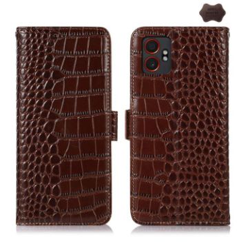 Samsung Galaxy XCover7 Pro Cowhide Leather Case (Brown) - 1