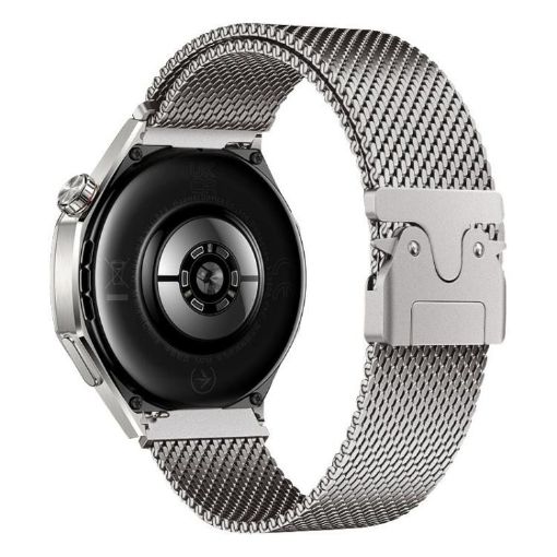 20mm Silver Milanese Mesh Watch Band with Parachute Buckle - 1