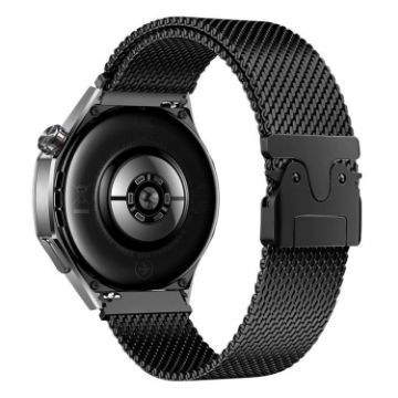 Milanese 20mm Fine Mesh Black Stainless Steel Watch Band - 1