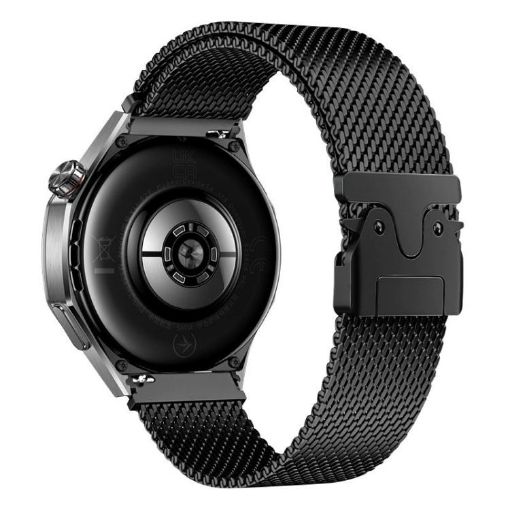 Milanese 20mm Fine Mesh Black Stainless Steel Watch Band - 1