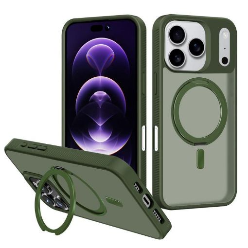 iPhone 17 Pro Max Kalebol MagSafe Rotating Holder Case (Deep Green) - 1