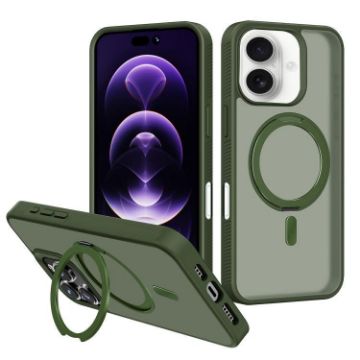 iPhone 16 Plus Kalebol MagSafe Rotating Holder Case (Deep Green) - 1