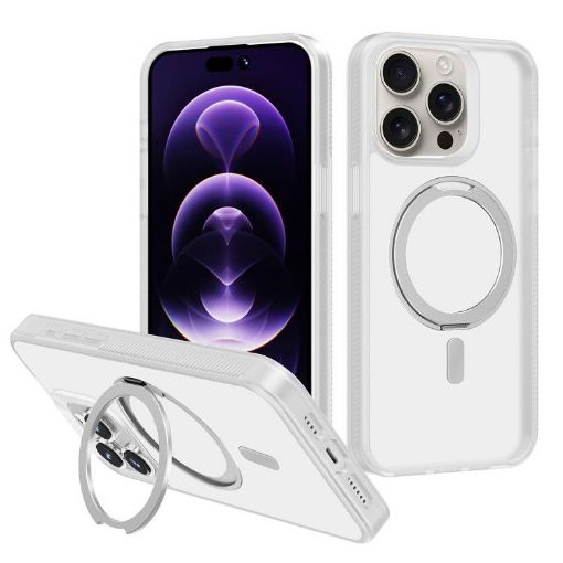 iPhone 13 Pro Max Kalebol White MagSafe Rotating Holder Case - 1