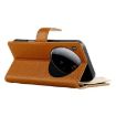 Xiaomi 15 Ultra Brown Leather Wallet Phone Case with Strap - 5