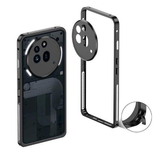 Metal Frame Heat Dissipation Case for Nothing Phone 3a Pro (Black) - 1