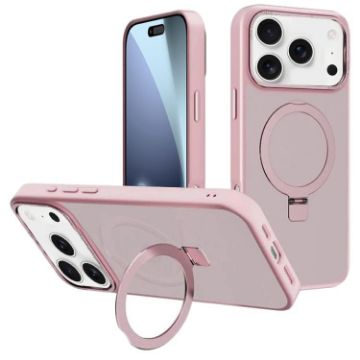 iPhone 17 Pro Max Pink Metal Lens Frame MagSafe PC Case - 1