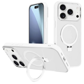 iPhone 17 Pro Kalebol Metal Lens Frame MagSafe Frosted White Case - 1