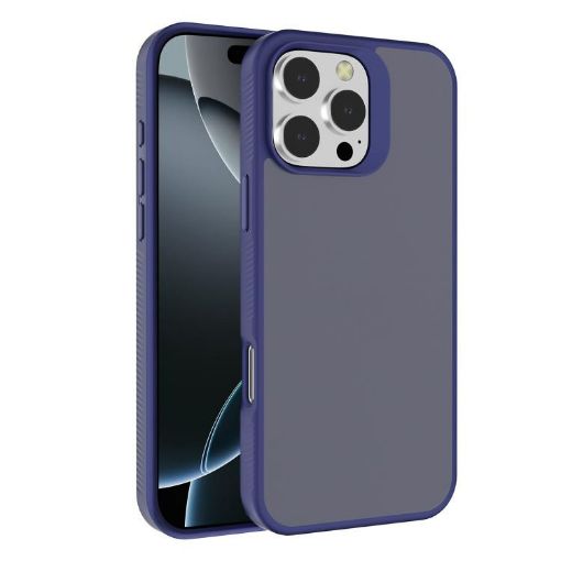 iPhone 16 Pro Kalebol Frosted PC Hybrid TPU Case (Blue) - 1