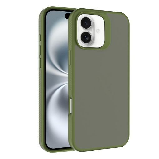 iPhone 16 Deep Green Kalebol Frosted PC Hybrid TPU Case - 1