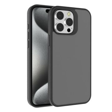 iPhone 15 Pro Kalebol Frosted PC Hybrid TPU Case (Black) - 1