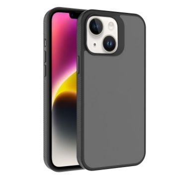iPhone 14 Kalebol Black Frosted PC Hybrid TPU Phone Case - 1