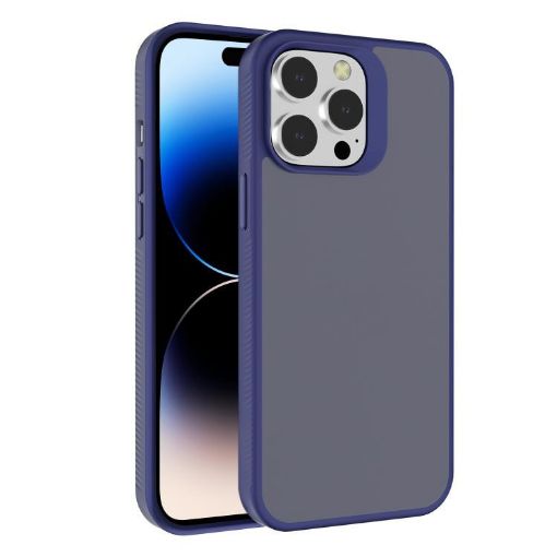 iPhone 14 Pro Kalebol Frosted PC Hybrid TPU Case (Blue) - 1