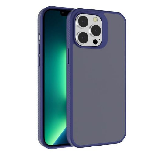 iPhone 13 Pro Kalebol Blue Frosted PC Hybrid TPU Case - 1