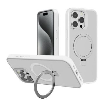iPhone 15 Pro Kalebol Frosted MagSafe PC Case (White) - 1